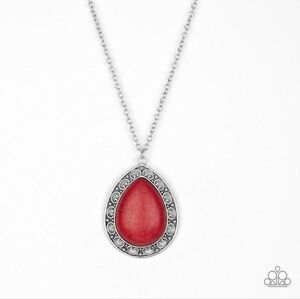 Paparazzi Necklace - Full Frontier - Red